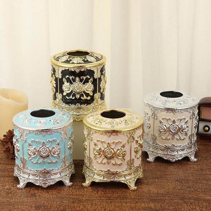 صندوق مناديل زخرفي مطلي بالمينا السماوي لتنظيم طاولة غرفة المعيشة والمطبخ - Image 4